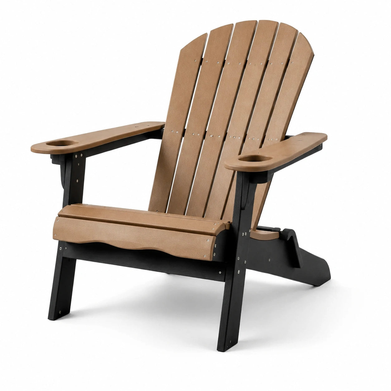 Adirondack Stuhl aus Polyethylen Braun/Schwarz 90 cm