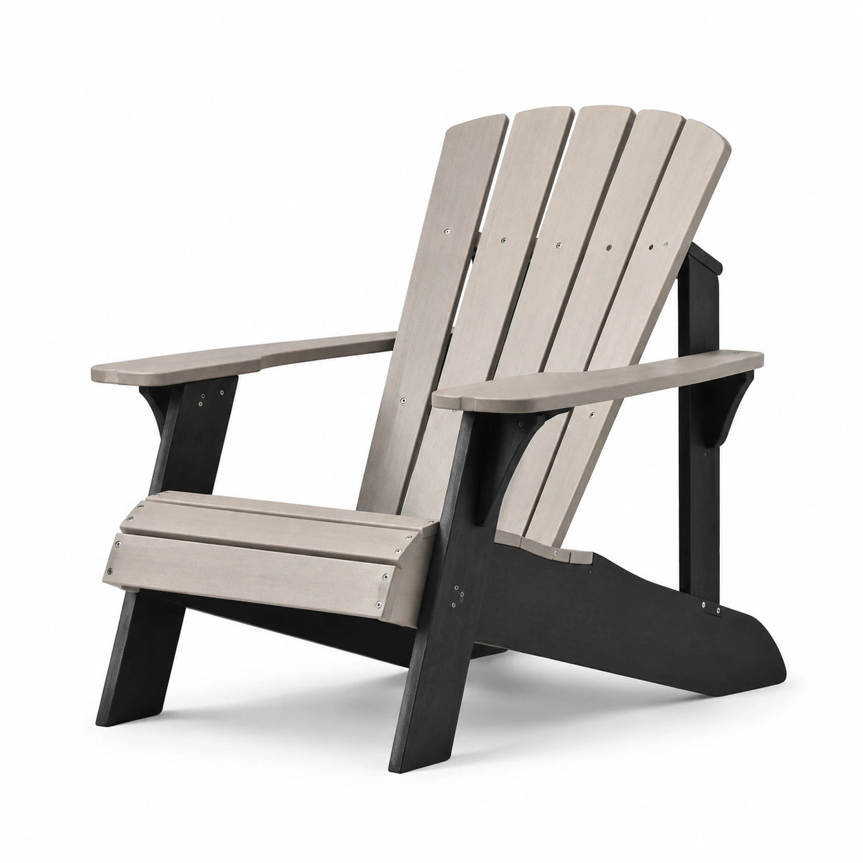 Adirondack Gartenstuhl Holzverbundstoff Grau-Schwarz