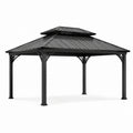 Schwarzer Gartenpavillon aus Aluminium und verzinktem Stahl 300x400 cm