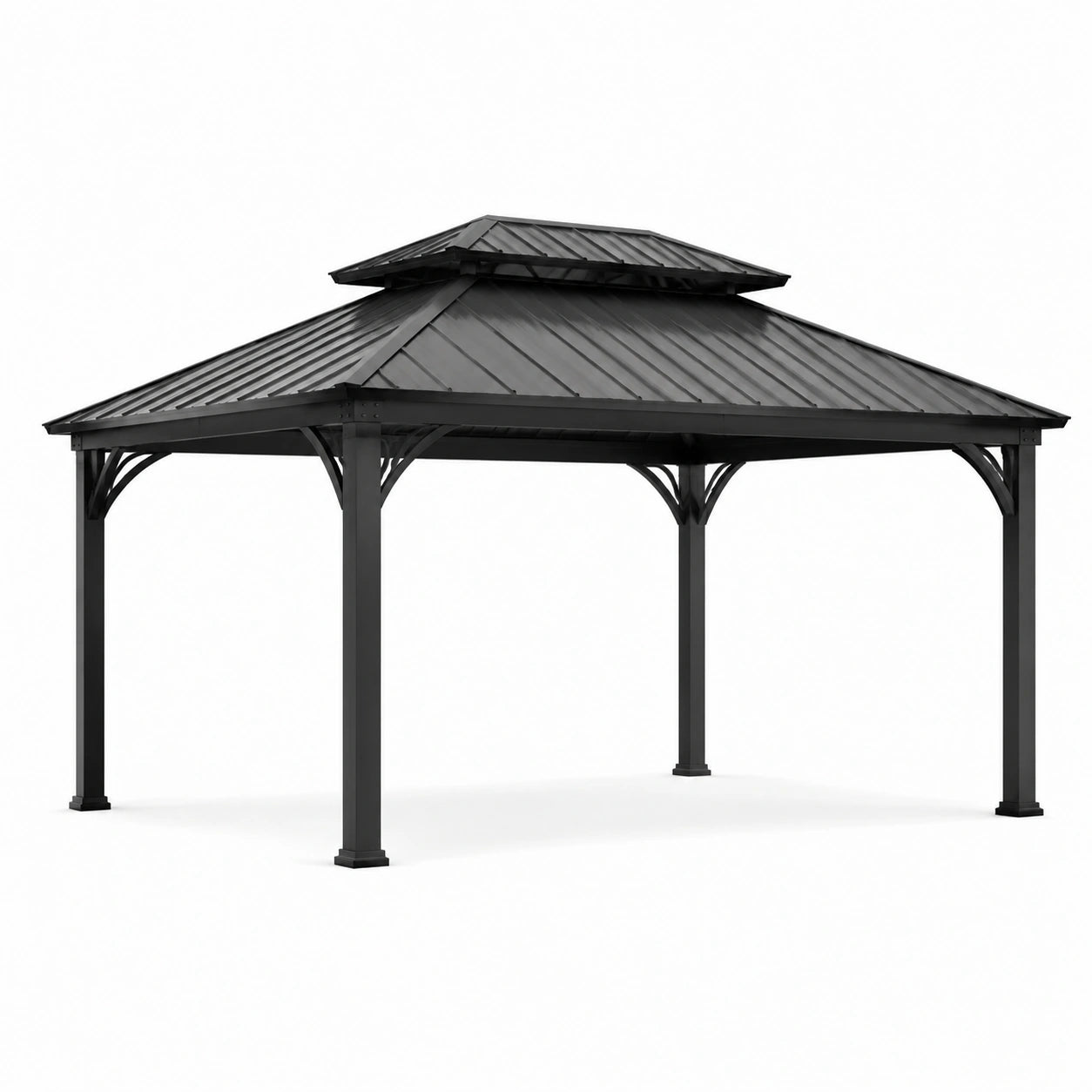 Schwarzer Gartenpavillon aus Aluminium und verzinktem Stahl 300x400 cm
