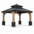 Pavillon mit Holzrahmen und Stahldach 400x300 cm