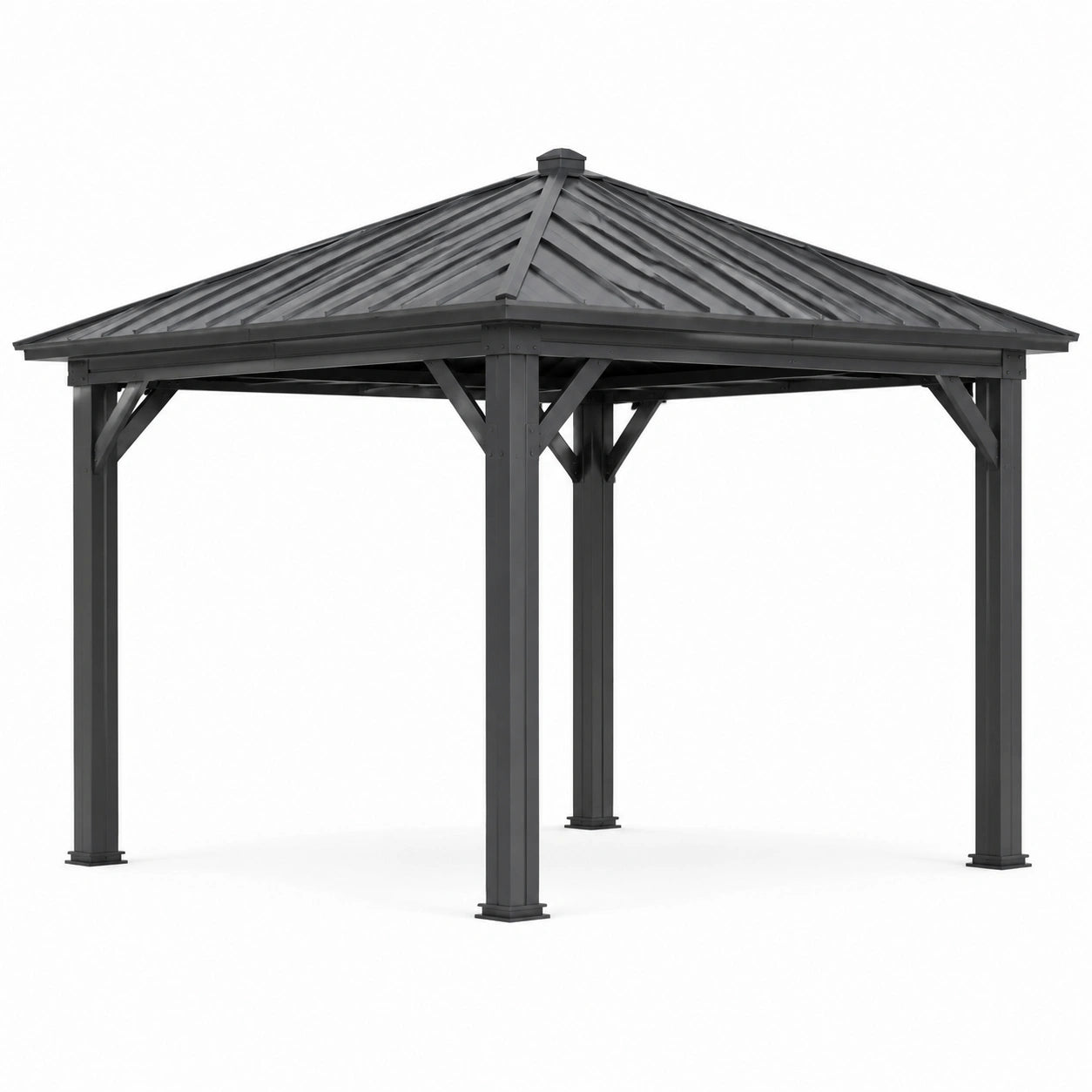 Pavillon aus Aluminium mit Stahl-Dach in Anthrazit 300x300 cm