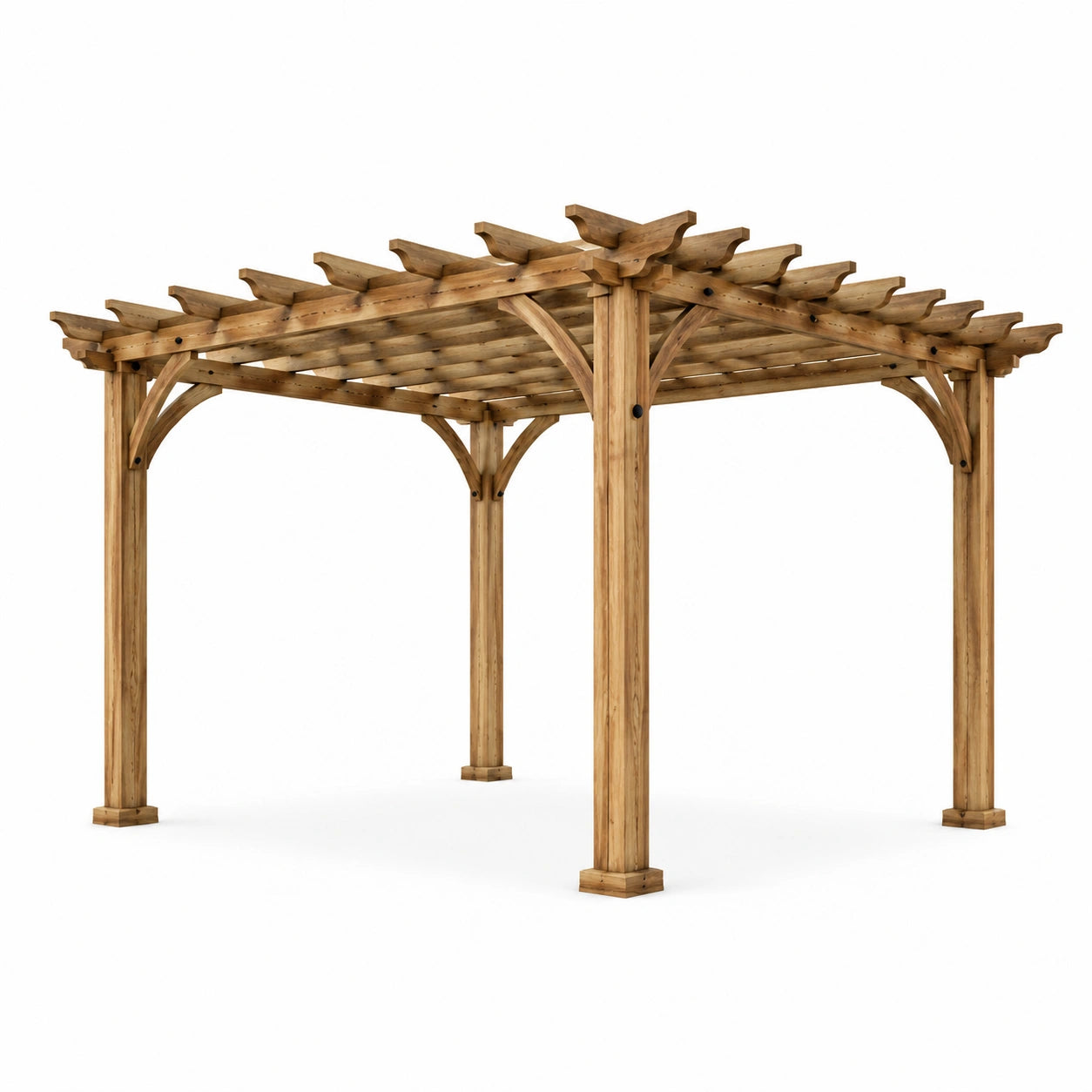 Kiefernholz Pergola Quadratisch 300x300x250cm