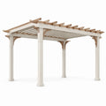 Holz und Stahl Pergola Beige 400x300x230 cm