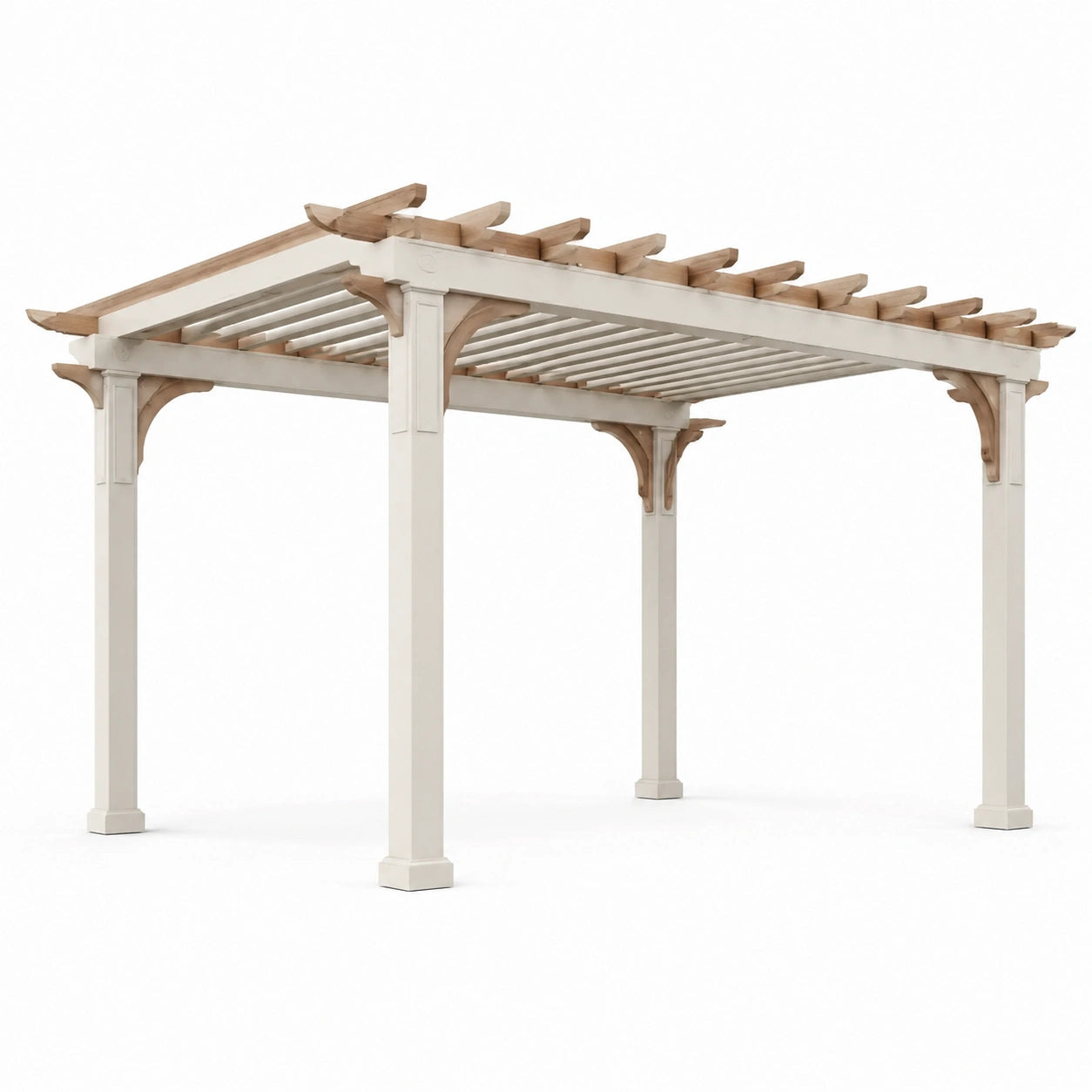 Holz und Stahl Pergola Beige 400x300x230 cm