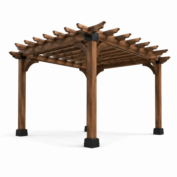 Pergola aus Kiefernholz 300x300x250cm Braun