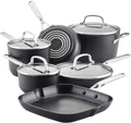 KitchenAid Backofen, Schwarz, 80129 Harteloxierte Induktion Antihaft-Kochgeschirr-Set, Töpfe und Pfannen, Aluminium