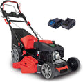 Scheppach Rasenmäher, 65 Liter, 56 cm, Rot/Schwarz, Benzin MS225-56E mit E-Start, Radantrieb, Schnittbreite, 7-fache Schnitthöhenverstellung