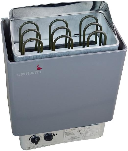 SPIRATO Saunen, 6 kW, 380 V, Grau/Silber, Saunaofen für mit integrierter Steuerung