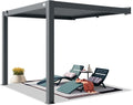 TOOLPORT Pavillon, Anthrazit, PRIMEYARD Terrassenüberdachung 3x3 m Aluminium-Pfosten