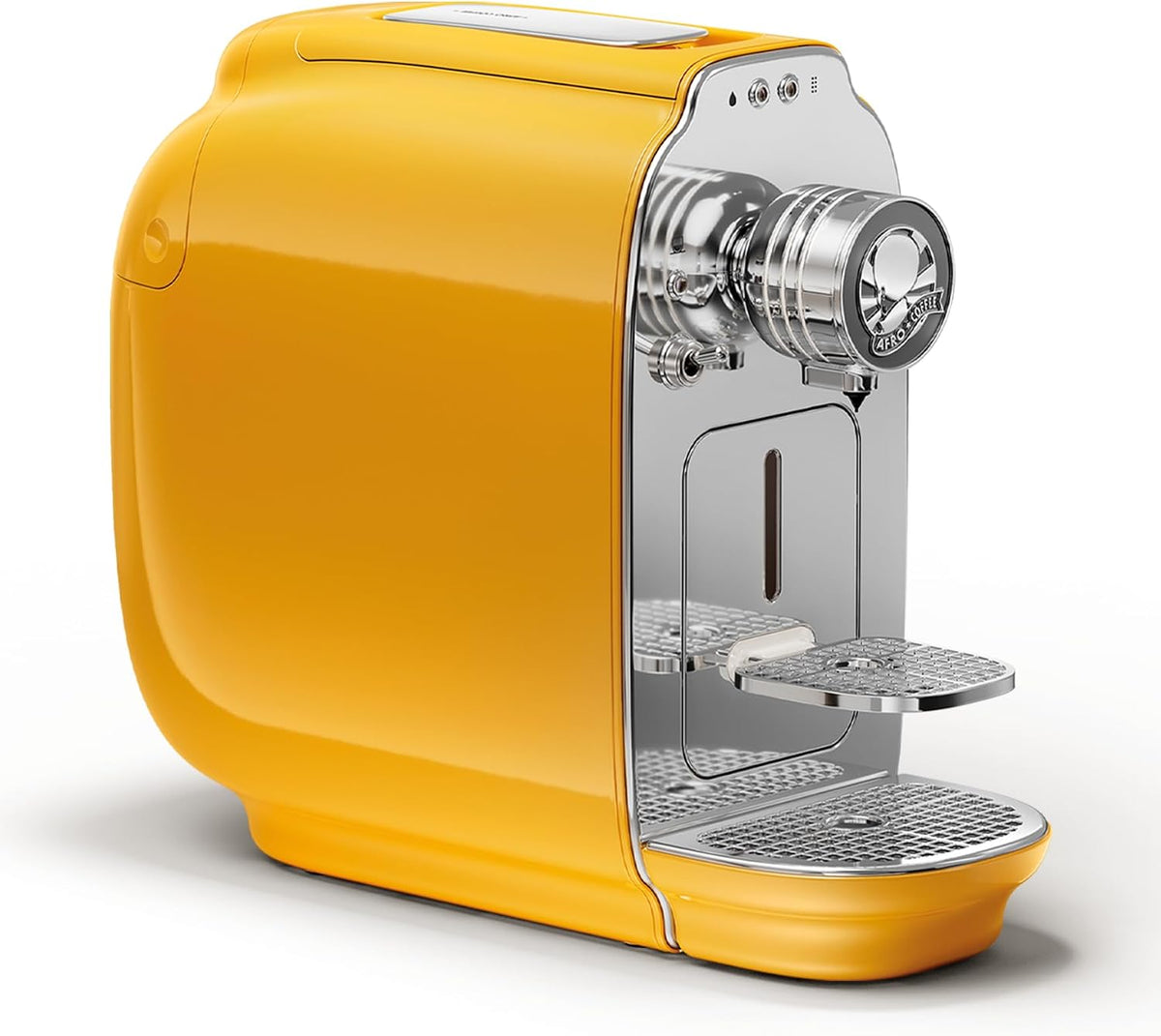 Afro Coffee Kaffeemaschine, 19 Bar, Gelb, Kahawa Savannah Yellow, kompakte Kapselmaschine mit Druck