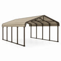 Stahl Carport mit Aluminium Dach Braun/Beige 600x300x228 cm