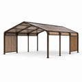 Aluminium Carport mit Polycarbonat, Braun 600x300x250 cm