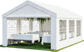 JUMMICO Pavillon, Grau, Partyzelt 4x6 Wasserdicht Stabil PE Plane 450 N 170 g, Party, Festival, Hochzeit, weiß