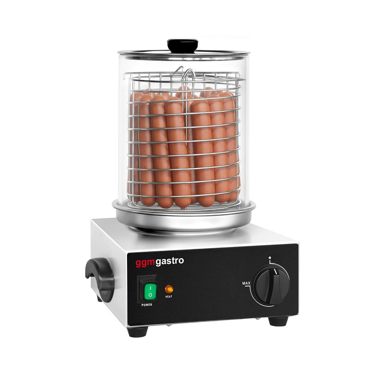 GGM Gastro Dampfglätter, 800 W, Schwarz, Würstchenwärmer