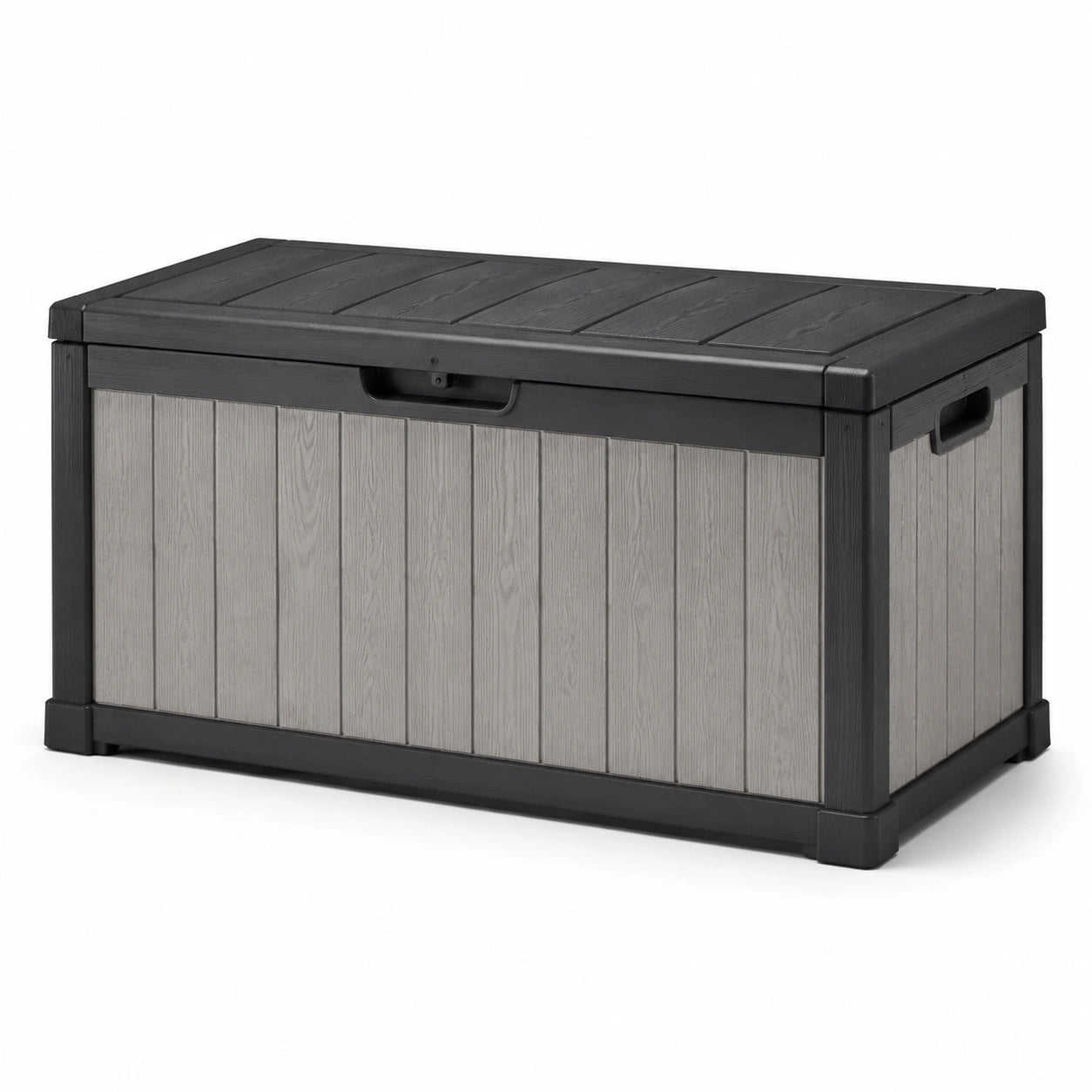 Kunststoff Gartenbox in Grau und Schwarz 120x60x55cm
