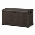 Kunststoff Gartenbox Rattanoptik Dunkelbraun 120x45x60 cm