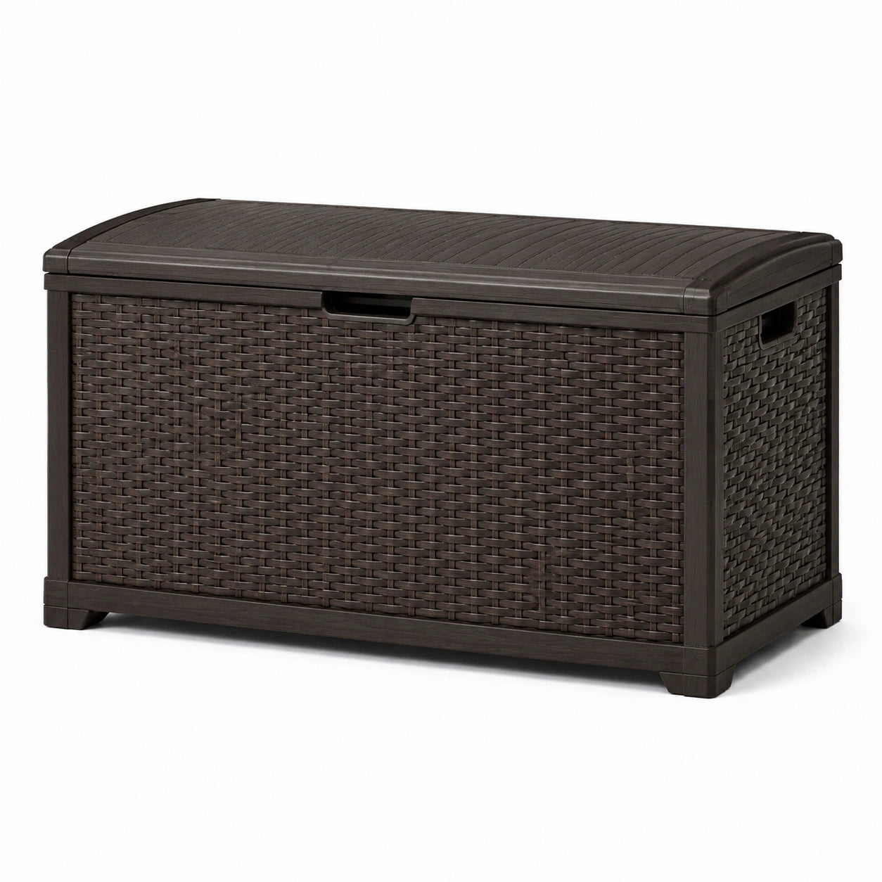 Kunststoff Gartenbox Rattanoptik Dunkelbraun 120x45x60 cm