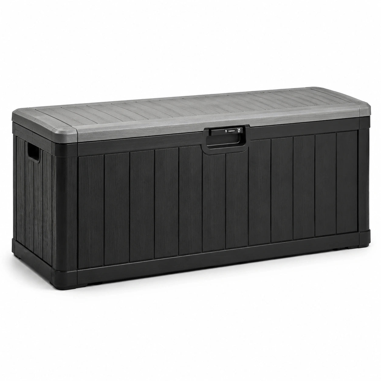 Kunststoff-Gartenbox Schwarz Grau 120x45x60 cm