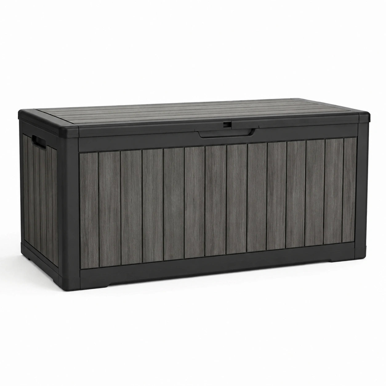 Aufbewahrungsbox Polypropylen Anthrazit Holzoptik 120x55x60 cm