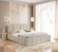 FURNISTAR Boxspringbett, Beige, Polsterbett MIA mit Bettkasten, Bett 180x200, Bubble Bett, Doppelbett mit Stauraum und Lattenrost