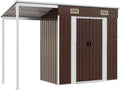Gerätehaus, 277x110,5x181 cm, Braun, Generic Gartenhaus mit Schleppdach, Gartenschuppen, Schuppen mit Stauraum