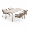 Garten-Essgruppe Aluminium Tisch und Stühle Beige