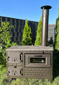 Outdoor Kaminofen, 9 kW, Braun, Küchenofen Terrassenofen Kuzine Soba/Gartenküche Holzofen