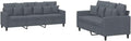 Sofa vidaXL, Samt (100 % Polyester), Metall, Textilene, Sperrholz, Dunkelgrau, Wohnzimmersofa