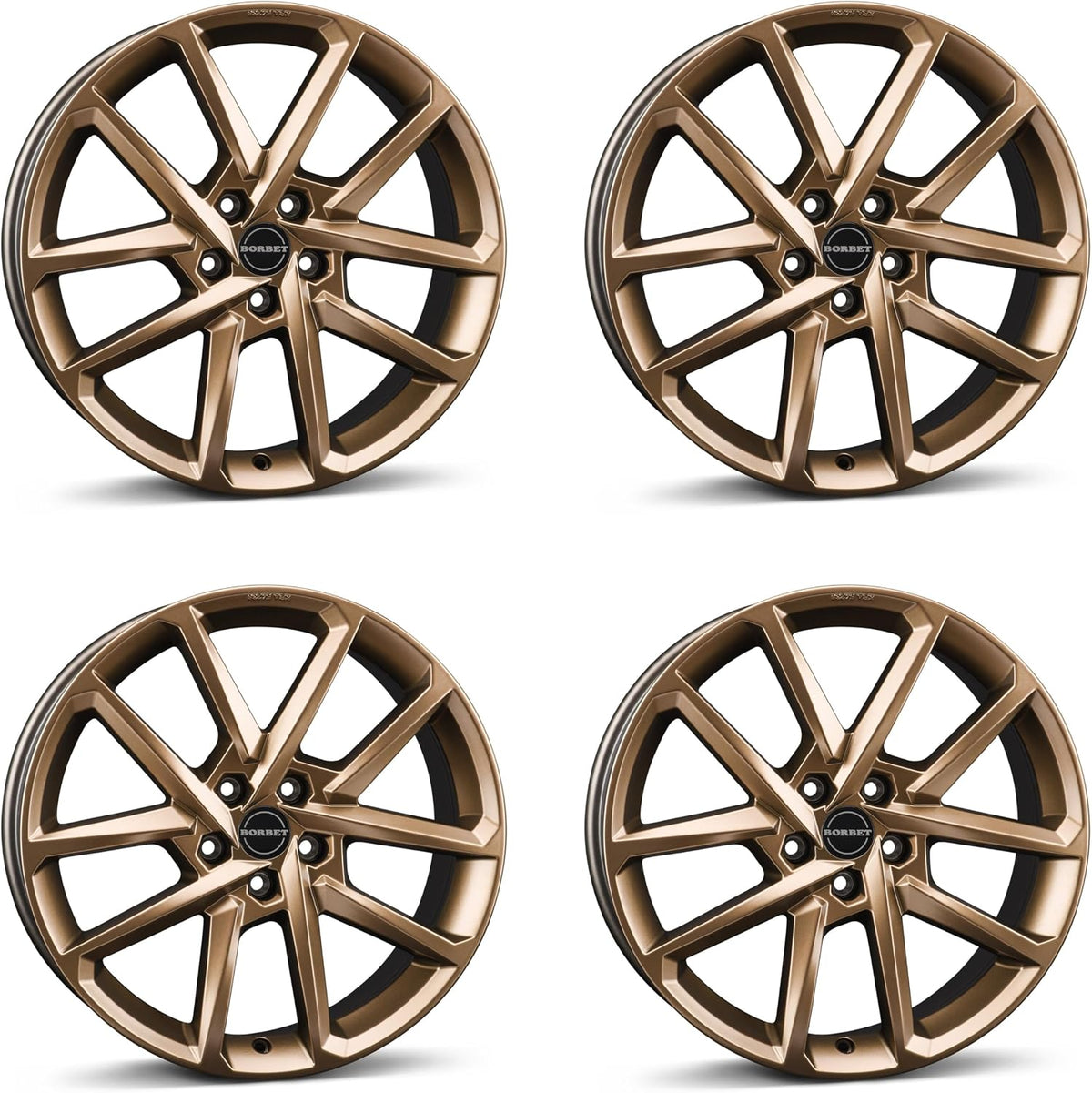 Borbet Felgen, Bronze, 4x N 8.0x19 ET45 5x112 bronce matt kompatibel mit Audi A3
