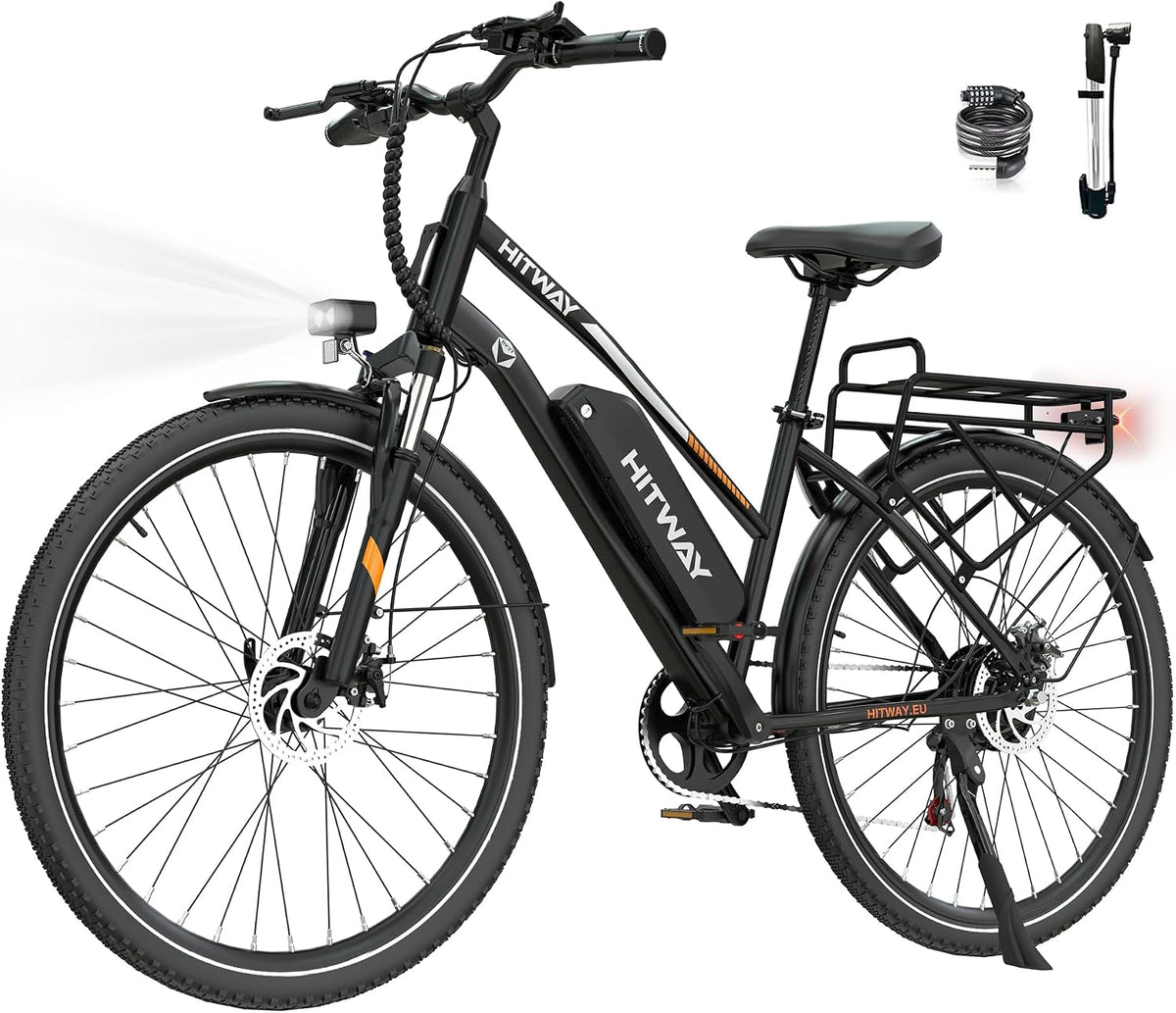 HITWAY E-Bike, 13 Ah, 250 W, 36 V, Mehrfarbig, Elektrofahrrad Trekkingrad mit Akku, bis zu 100 km Reichweite, Motor