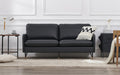 Sofa Z-hom, 85 x 200 x 78 cm, Schwarz, Modell 002 aus genarbtem Leder, gepolstertes 2-Sitzer-/ 3-Sitzer-, Moderne Couch