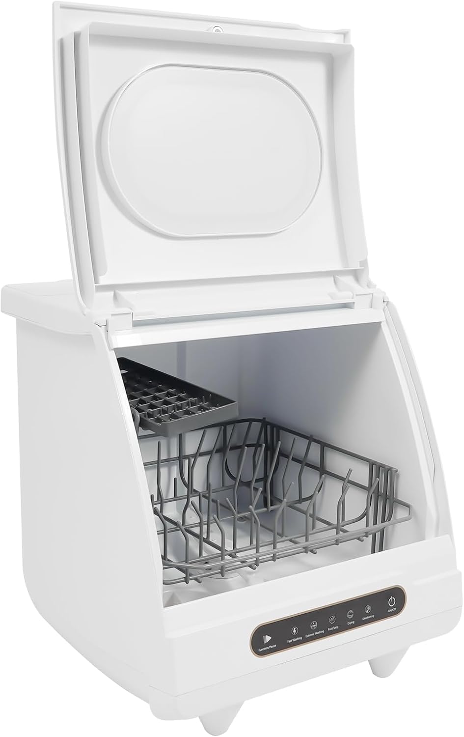 Aohuada Tischgeschirrspüler, 800 W., 55 dB., lebensmittelsicheres PP, ABS., Weiß