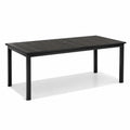 Rechteckiger Gartentisch Aluminium Polywood Schwarz 200x100x75 cm