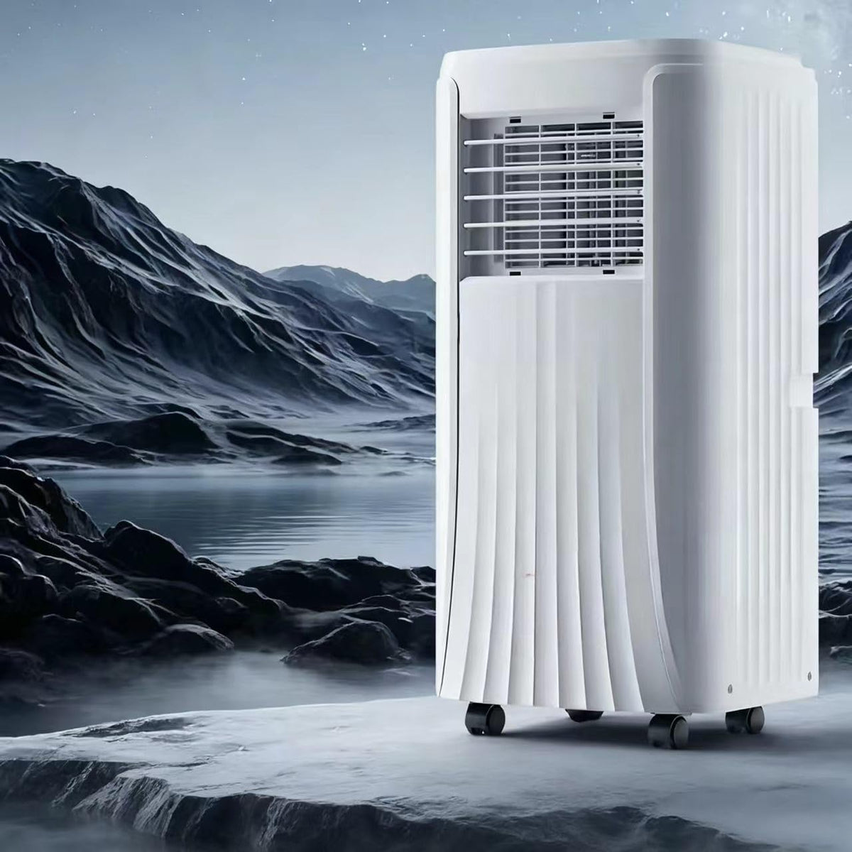 Mobiles Klimagerät, Weiß, 9000 BTU Tragbare Klimaanlage, 3-in-1 Kühler & Luftentfeuchter, Energieeffizient, Fernbedienung