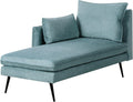 Beliani Relaxsessel, Stoff, Schwarz/Blau, Chaiselongue Stoffbezug hellblau rechts mit Kissen