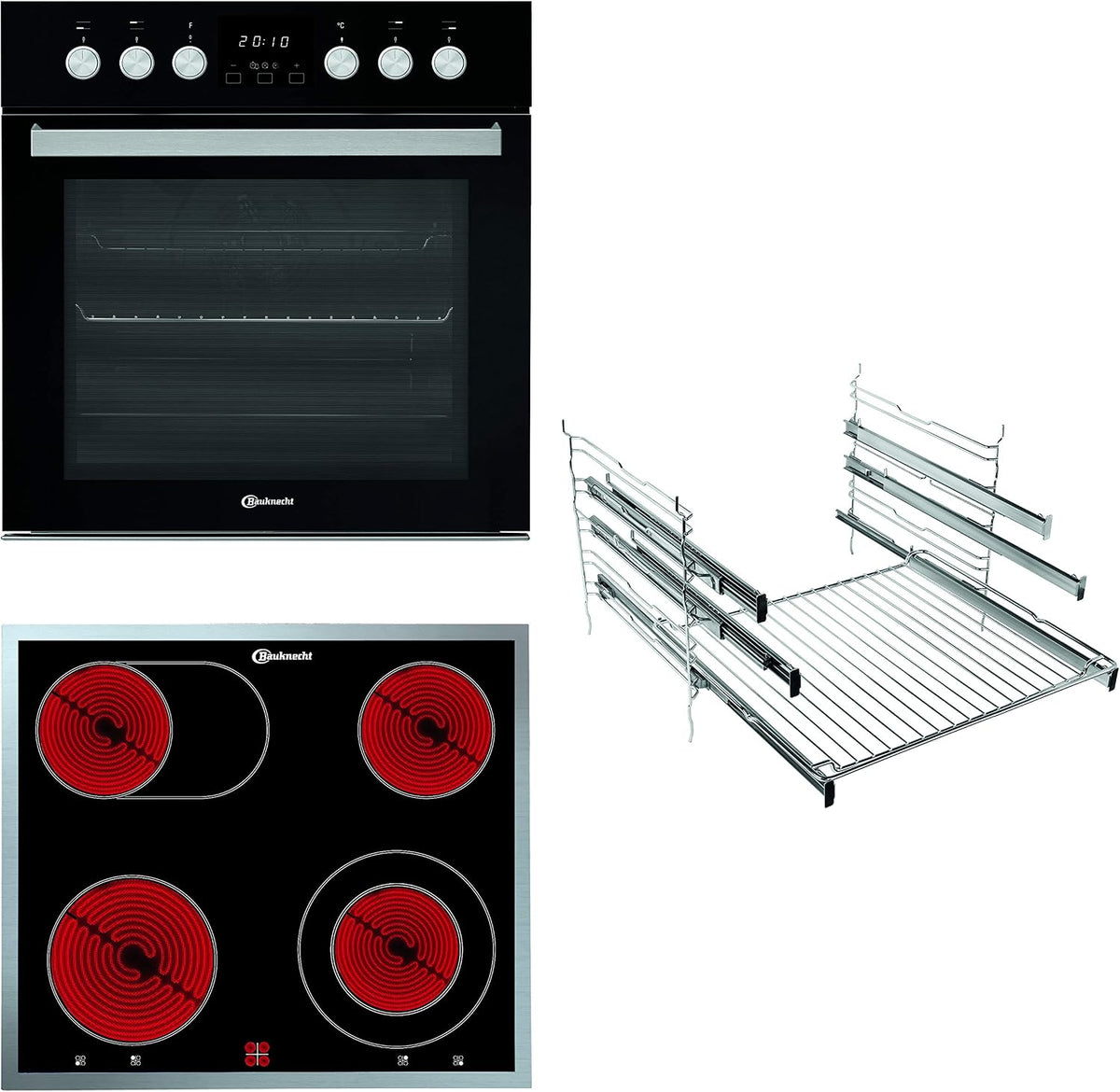 Bauknecht Kochfeld, 60 cm, Schwarz, HEKO H500 Herd- Kombination/ Glaskeramik- /
