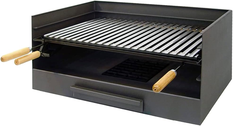 EL ZORRO Holzkohlegrill, 61 x 40 x 33 cm, Grau, Imex 71515 Tischgrill mit Grillrost, Edelstahl