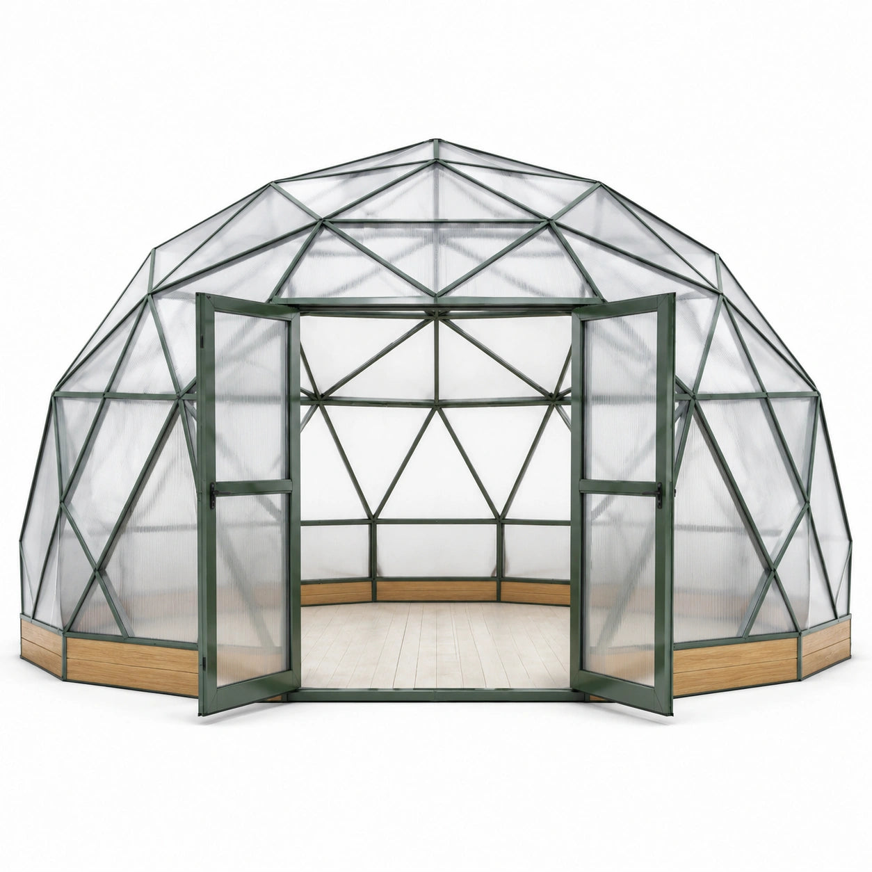 Gewächshaus Kuppel Aluminium Polycarbonat Grün