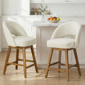WOOW DEPOT Barhocker, 11 cm, 67 cm, Beige, 2er Set mit Lehne, Federkern & Polsterung, Drehbarer Sitzhöhe, Tresenhocker Kücheninsel