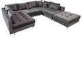 Sofa Riess Ambiente, 305 cm, grau, Moderne XXL Wohnlandschaft Kent Samt Big inkl. Hocker