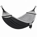 Nylon Hängematte mit Karabiner Schwarz/Grau 200x150 cm