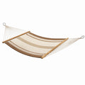 Baumwoll-Hängematte Beige/Braun mit Holzstreben 200x150 cm