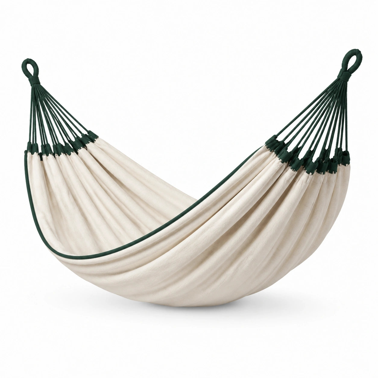 Baumwoll-Hängematte Creme Grün 200x150cm – Decorstudiox