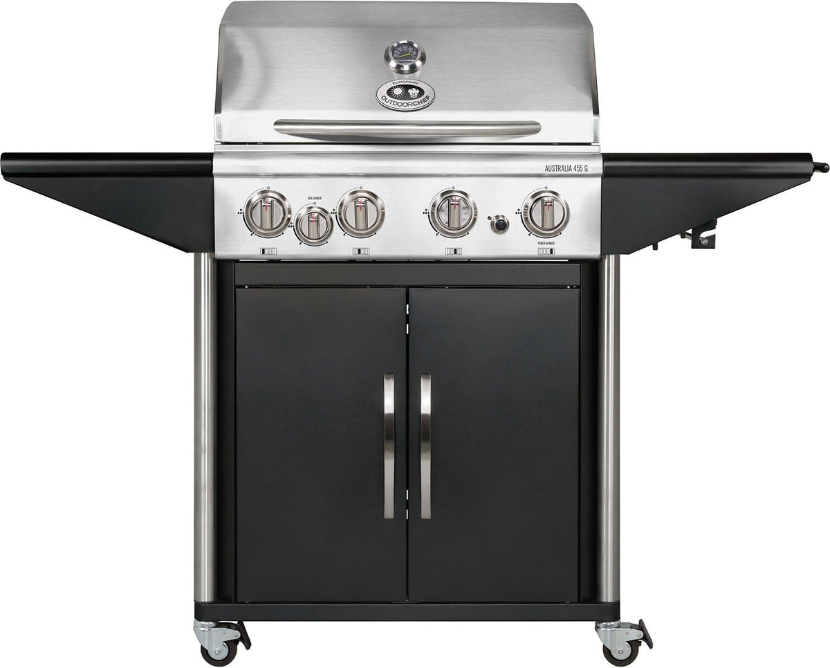 OUTDOORCHEF Holzkohlegrill, Schwarz/Silber, Australia 455 G Gartengrill Edelstahl