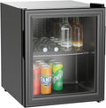 Bartscher Kühlschrank, 0,085 kW., 46 l., 46 L, verzinktes Stahlblech, Weiß, Glastür 46 D Ed-Gitterablage 5 Temperaturstufen