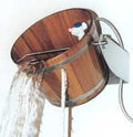 Blumenberg Kübel & Kellen, Holz/Silber, Schwalldusche Schwalleimer Eimerdusche Holzeimer Sauna