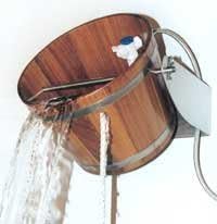 Blumenberg Kübel & Kellen, Holz/Silber, Schwalldusche Schwalleimer Eimerdusche Holzeimer Sauna