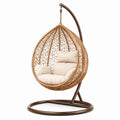 Rattan-Hängesessel Stahl mit Baumwollkissen