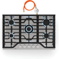 Klarstein Gasherd, 3,4 kW, Silber, Turbocast Gaskochfeld - 5-Brenner Edelstahl 304, Wokbrenner, Gusseiserne Pfannenhalter